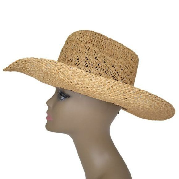BAILEY U-ROLLIT Straw Cowboy Hat Western Rodeo White Macrame Hat Band Size Small - Picture 8 of 9